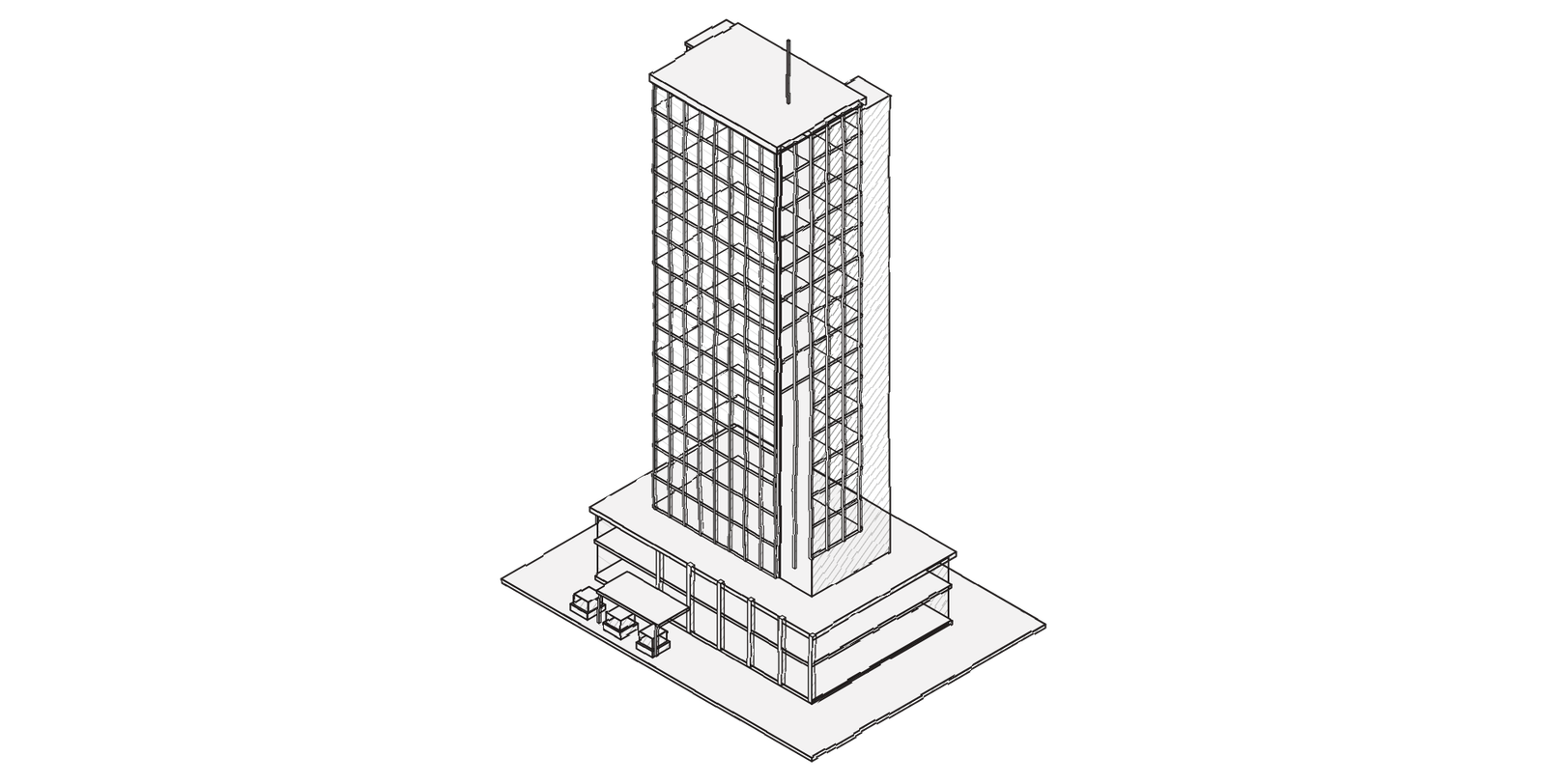 Building sketch drawing